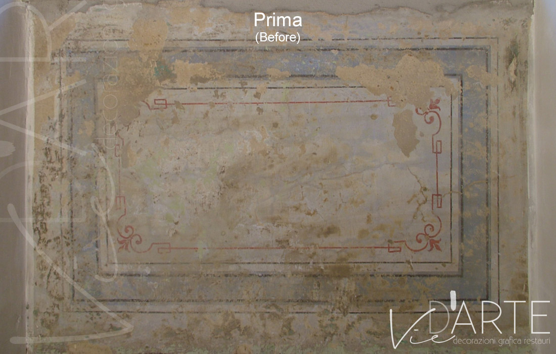 Restauro dipinto murale, prima